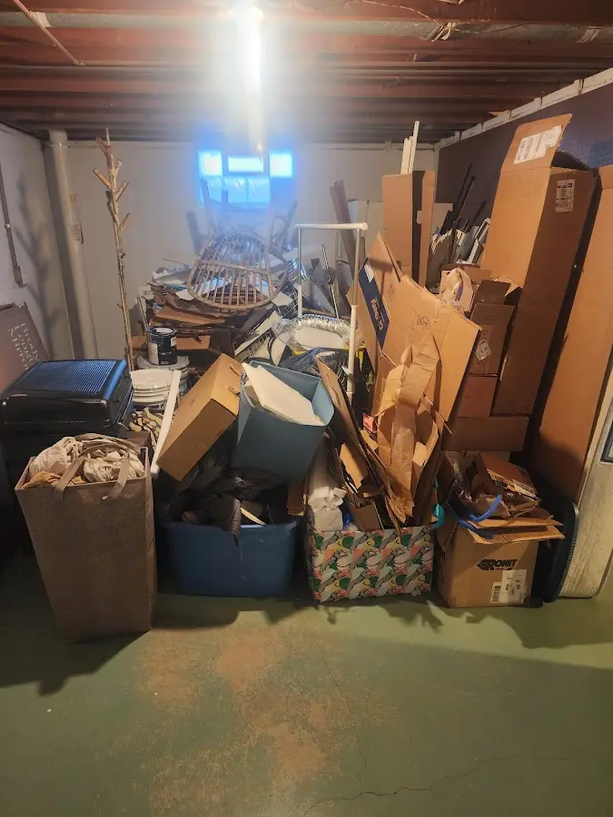 Roll-off dumpster container at job site for 2 Yard Dumpster Rental in Villa Hills